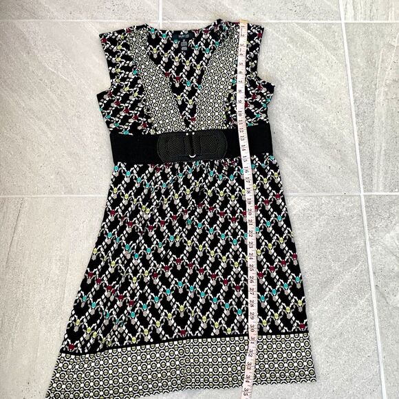 Style & Co Petite Multicolored Sleeveless Dress Faux Belt Women's Size PS - Picture 4 of 4